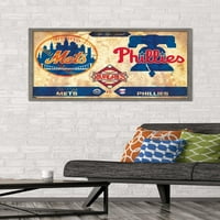 Rivalstva - New York Mets vs Philadelphia Phillies Wall Poster, 22.375 34 uokviren