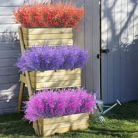 Snopovi umjetnog cvijeća lavande na otvorenom otporni na UV zračenje lažni cvjetovi biljke iz Bucket-a plastični grmovi izvan vrta