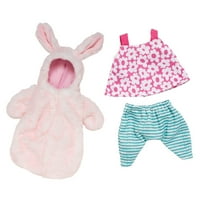 Manhattan Toy Wee Baby Stella Sluggle Bunny Sleeper i Dan u odjeći za park - Pribor za lutke za bebe