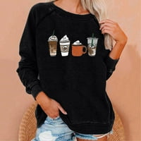 Rasprodaja jesenskog ženskog pulovera s kapuljačom s dugim rukavima s okruglim vratom široka majica s grafičkim printom