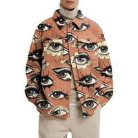 Muška gornja odjeća za jesen / zimu opremljena košulja s reverom s printom vunena jakna za jesen / zimu rastezljiva muška gornja