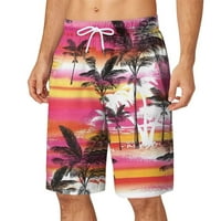 Muške kratke hlače za vježbanje; muške havajske kratke hlače za plažu s elastičnim pojasom s printom, sportske hlače