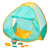 Dash Toyz Kids igraju šator, Pop up šator s setom opreme za kampiranje djece, alati za kampiranje na otvorenom postavljenim za djecu