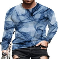 Muške majice s dugim rukavima s retro printom, vrhovi, ležerni puloveri s okruglim vratom, košulje klasičnog kroja, ugrađene sportske