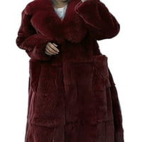 Ženska gornja odjeća, kaput dugih rukava, jednobojni kaput, plišani Kaputi, radna jakna od pahuljastog flisa, boja crnog vina u boji