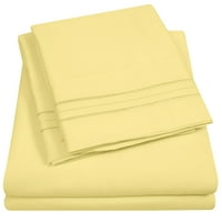 Serija duboko džepna spavaća soba Set Blizanka - blijedo žuta
