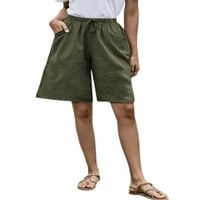2./ ženske ljetne bermudske kratke hlače srednjeg struka kratke hlače široke mini hlače ženske široke hlače za trčanje u sivoj boji