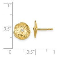 Ženski gumb od 14k žutog zlata s okruglim dijamantom