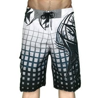 Muške kratke hlače s džepovima širokog kroja, elastične elastike u struku, sportske kratke hlače s havajskim printom, radne teretne