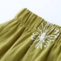 hlače za žene, ženske Ležerne hlače s cvjetnim printom, elastični pojas u struku, hlače širokih nogavica, hlače zelene boje + 3 inča