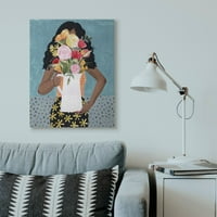 _ Cvjetna vaza modna Plava moderna slikarska platna zidna umjetnost Grace Popp