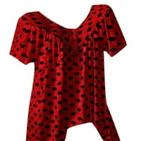 Ženska odjeća topovi modne majice s grafičkim printom Ležerne odjevne majice ležerni print u točkicama s izrezom u obliku slova u,