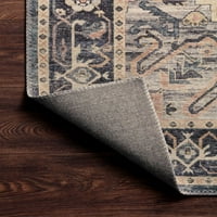 Višenamjenski tepih s otiskom u orijentalnom stilu u tamnoplavoj boji