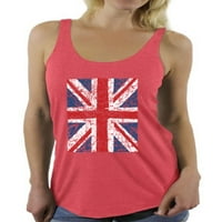 Neudobni stilovi, majica s britanskom zastavom, elegantna majica za dame, majica s britanskom zastavom za djevojke, Britanska košulja,