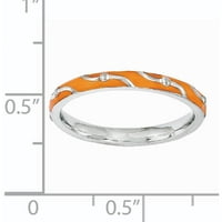 Prsten od srebra s narančastom caklinom