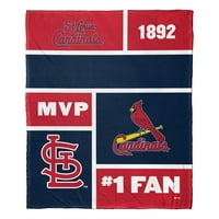 St. Louis Cardinals MLB ColorBlock Personalizirani svileni dodir 50 60 bacajte pokrivač