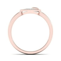 Imperial 1 10ct TDW Diamond 10K ružičasti zlatni srčani prsten za srce