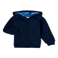 Wonder Nation Baby i Toddler Boy Fau Sherpa obložen zip hoodie, 12m-5T
