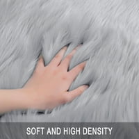 Deluxe Soft FAU Ovčji kožni serija Unutarnja prostirka prostirka siva 3 '5' Rec Rec