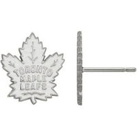 Logoart 10K bijelo zlato NHL logotip Toronto Maple Leafs Male Post naušnice
