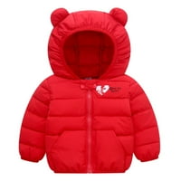 Zimske donje jakne s kapuljačom od 0 do 5 godina za djevojčice i dječake, ultra lagana donja jakna s kapuljačom i medvjeđim ušima,