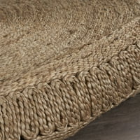 Ručno tkani okrugli kućni tepih od prirodne jute u boji u sivoj boji