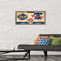 Rivalstvo - zidni poster Njujorški Mets protiv Philadelphia Philliesa, 14.725 22.375 uokviren