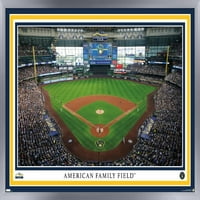 Milwaukee Brewers - američki plakat za obiteljski poljski zid, 22.375 34 uokviren