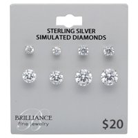 Ženske Okrugle naušnice od imitacije dijamanta od srebra u srebrnoj boji