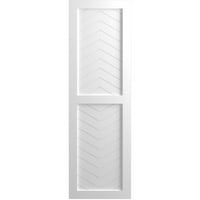 Ekena Millwork 12 W 49 H TRUE FIT PVC DVA PANE CHEVRON MODERNI STIL FIKSNI BILO BILOSTI, WHITE