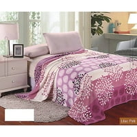Super mekana deka od poliestera s mikro perjem ružičasta lavanda lila boja s cvjetnim printom