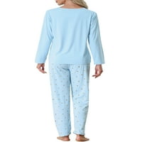 Jedinstveni prijedlozi ženske pidžame za opuštanje sa slatkim printom i hlačama pidžama Set dugih rukava