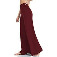 Ženske joga hlače ljetne udobne široke hlače visokog struka za šetnju plažom, opuštanje, Posao, Ležerne pidžama hlače