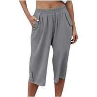 Ženske joga hlače rasprodaja Plus size ženske udobne skraćene hlače za slobodno vrijeme jednobojne sportske hlače joga hlače