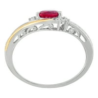 Fini nakit od Amanda stvorio je prsten s rubin-dijamantnim naglaskom Od Srebra i žutog zlata od 10 karata