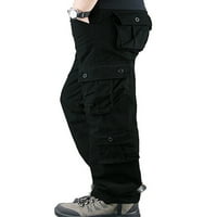 Muške hlače za slobodno vrijeme s vezicama, lagane hlače za trčanje, ulične taktičke teretne hlače na kopčanje, crne-34
