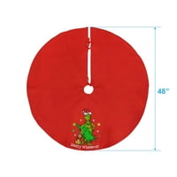 Crvena suknja za božićno drvce od poliestera od poliestera. Seuss Grinch, 48