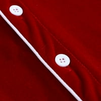Nova božićna crvena jednobojna pidžama s dugim rukavima za dječake Odjeća za spavanje za bebe vrhovi hlača set odjeće od 100