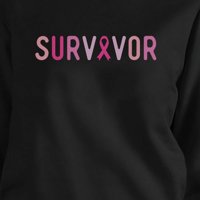 Preživjela od raka dojke Crna majica s puloverom s okruglim vratom
