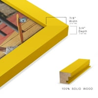 Moderni pravi drveni okvir slike u žutoj boji