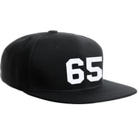 Klasična bejzbolska kapa s ravnim vizirom, izrađena u prilagođenoj boji, s brojevima momčadi igrača, bijeli, crni šešir