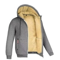 Muška jakna, muška jesen / zima topla jakna, modna ležerna jednobojna pamučna jakna s kapuljačom s kapuljačom, gornji dio