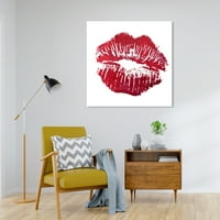 Wynwood Studio Fashion and Glam Contemporary Canvas Art - Ljubljenje crvenih usana, zidna umjetnost za dnevnu sobu, spavaću sobu
