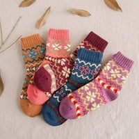 Ženske čarape ženske vunene čarape Ženske čarape zimske Čarape Vintage mekane tople za zimu višebojne besplatne veličine
