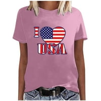 Majice američke zastave za žene, domoljubna majica za Dan neovisnosti 4. srpnja, majice kratkih rukava U obliku slova a, ljetna majica