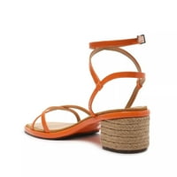 Sandale u narančastoj narančastoj boji s remenom za gležanj s križnom kopčom na zdepastu petu