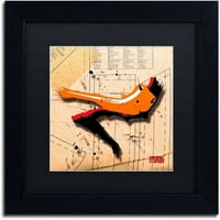 Zaštitni znak likovna umjetnost Narančasta peta od antilop pete platno Art by Roderick Stevens, Black Matte, Crni okvir, arhivski