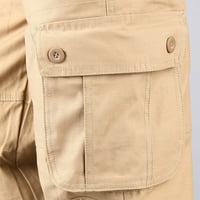 Muške pamučne teretne hlače s elastičnim strukom, jednobojne široke lagane Radne hlače, ravne ulične jurišne hlače, modne Ležerne