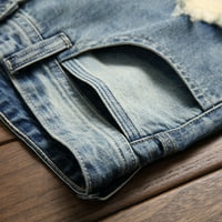 Muške traper kratke hlače, izlizane poderane traper kratke hlače, ljetne casual klasične ravne kratke traperice s rupom