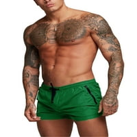 Muški kupaći kostim hlače za plažu srednjeg struka, elastične kratke hlače za plažu, jednobojni bazen, džep s patentnim zatvaračem